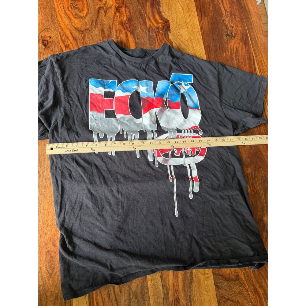 Ecko Unltd Mens XL Black Puerto Rico Flag Drip Graphic Logo T-Shirt Streetwear - Picture 5 of 5